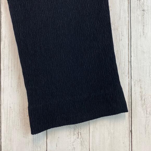 VTG Caroline Rose Black Crinkled Lightweight Straight Leg Pants Size X-Small - Picture 3 of 9